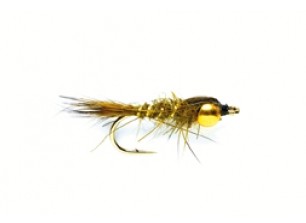 Мушка FM Hare's Ear Nymph Olive Gold Nugget